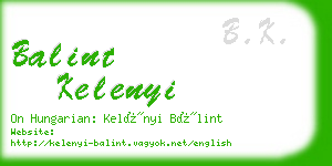 balint kelenyi business card